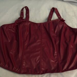 Red Faux Leather Top